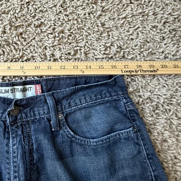 Levi's 514 Jeans Men's 34x34 Blue Denim Slim Straight Cotton Stretch Mid Rise - Picture 12 of 13